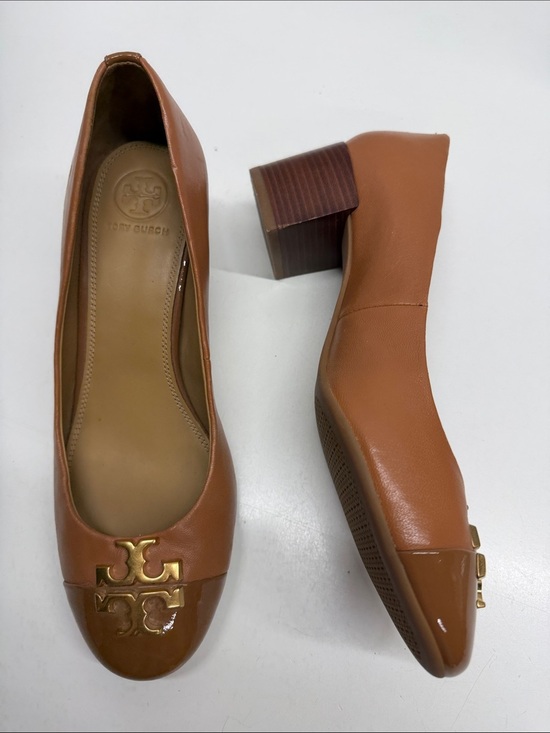 Tory Burch Shoes - Tory Burch Everly Pumps High Heel Shoes Heels Cap Toe Leather Tan Brown Size 7